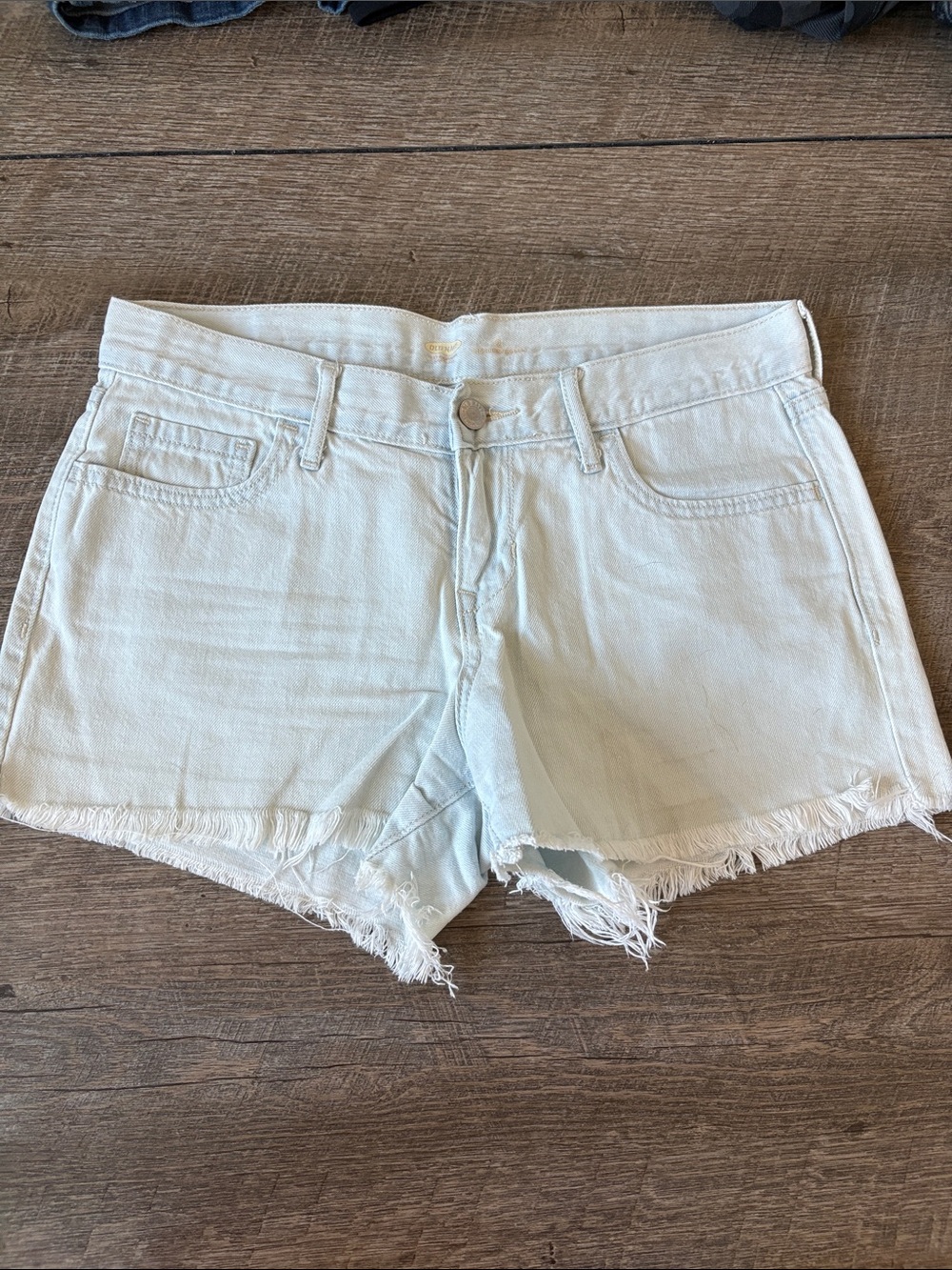 Old Navy Light Wash Denim Frayed Hem Shorts
